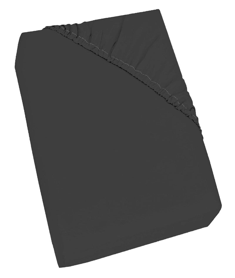 Lenzuolo Sotto con Angoli ed Elastico Tinta Unita Grigio Scuro Varie Misure