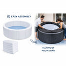 Vasca Idromassaggio Piscina Spa Semirigida Oasi 4 Adulti 2 Bambini 1000 L 184x184x73 cm in PVC Grigio 