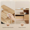 Set di 2 Comodini Sospesi 35x32x22,5 cm con Cassetto e Mensola Aperta in Legno Nero e Rovere      