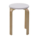 Sgabello Tondo in Legno Ø32x45cm Small Bianco
