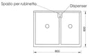 Mobile Lavatoio 80x60x85cm 2 Ante 2 Vasche Asse in Termoplastico Montegrappa Marella Bianco