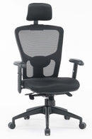 Sedia Poltrona Direzionale da Ufficio in Tessuto e Rete Philadelphia Nera