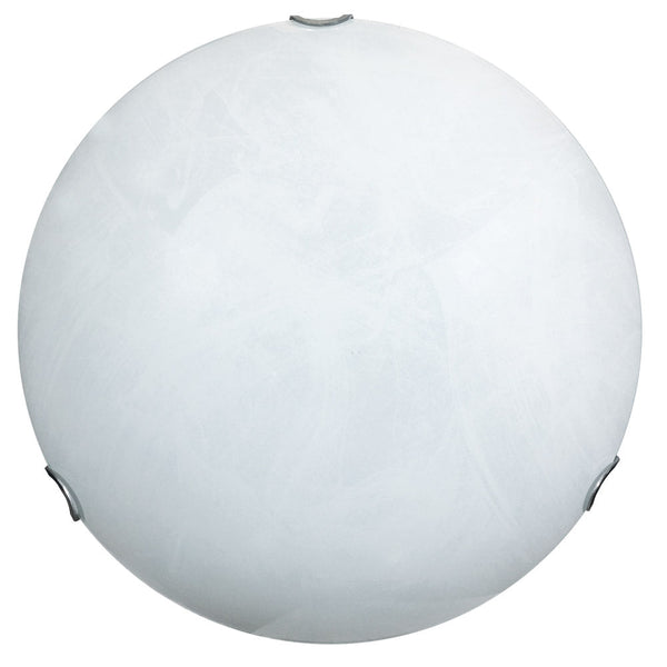 Deckenleuchte 1xE27 Haken Chrom Glasplatte Siebdruck Alabaster Weiß E-Energy Lea prezzo