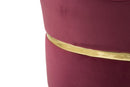 Sgabello Paris Bordeaux Ø35x40,5 cm Legno Spugna e Velluto Sintetico Bordeaux e Oro e Nero