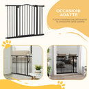 Cancellino per Cani Estensibile 74-100x78 cm in Metallo Nero