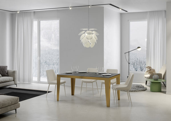 sconto Tavolo Allungabile 120-224x90x80 cm Flame Evolution Cemento