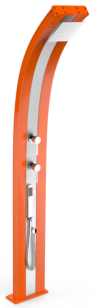 acquista Doccia da Esterno Giardino Miscelatore e Doccetta Mobile Arkema Dada Fascia Inox Arancio