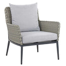 Set Salotto da Giardino Divano 2 Poltrone e Tavolino in Alluminio e Rattan Luxury