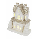Casetta porta Candela Tealight 15,2x9,2x18 cm in Stoneware con Led