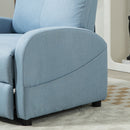 Poltrona Relax Reclinabile 165° 69x85x100 cm in Tessuto Effetto Lino Azzurro 