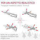 Albero di Natale Innevato 150 cm con 263 Rami e 120 Luci LED Bianco Caldo Verde      