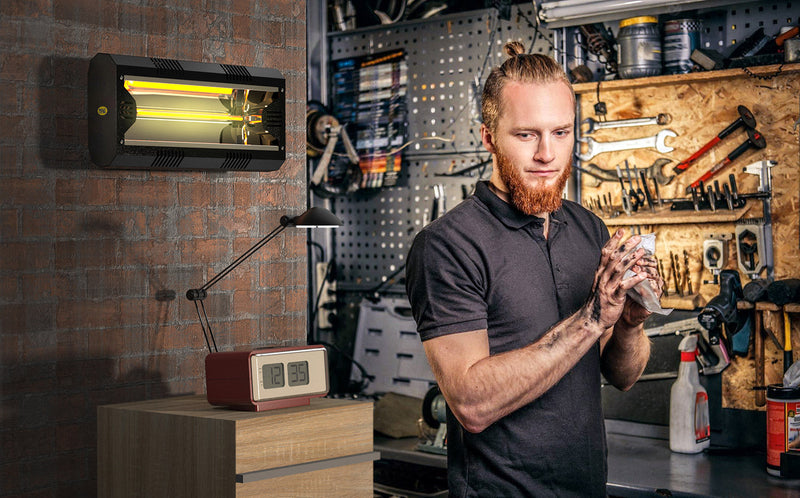 Stufa Elettrica ad Infrarossi 49x23x16 cm 2000W Moel Hathor 791N Nera