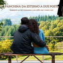 Panchina da Giardino 120x29x39 cm con Gambe a Ruota di Carro e Seduta a Doghe Marrone   