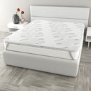 Topper Memory Con Fodera in Poliestere e Tencel Bianco Varie Misure