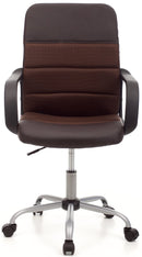 Sedia da Ufficio Operativa in Similpelle e Tessuto Soft Marrone