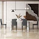 Set 6 Sedie Imbottite per Soggiorno 41x50x97 cm in Acciaio e Tessuto Grigio      