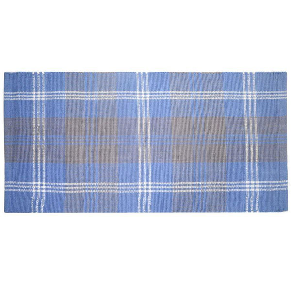 Tappeto Bagno Design Scozzese 50x90 cm in Cotone Azzurro sconto