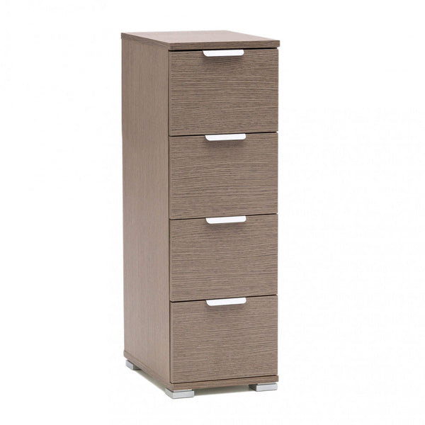 Graue Eiche Kommode mit 4 Schubladen 27x38x85 h cm aus grauer Eiche Bilaminat-Spanplatte prezzo