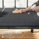 Set da Giardino 7 Pezzi con Tavolo Rettangolare e 6 Sedie Impilabili Traspiranti in Acciaio Grigio e Nero 