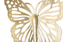 Set 4 Farfalle Decorative 3D da Muro in Ferro Oro