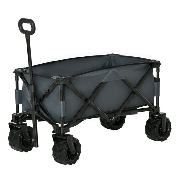 Carrello da Giardino Carico max 70kg con Maniglia Telescopica in Metallo e Tessuto Oxford Grigio prezzo