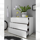 Comò Ottica 3 cassetti bianco laccato opaco