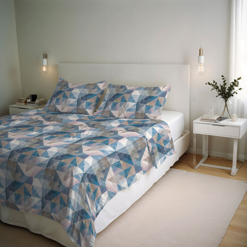 Copripiumino con Stampa sul Sacco e Federe Linea River Sepik Blue Varie Misure