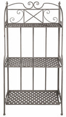 Scaffale per Piante da Esterno in Ferro Battuto 3 Ripiani Soriani Grigio