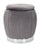 Puff Container Paris Ø43x43 cm aus Schwammholz und grauem und silbernem Polyester