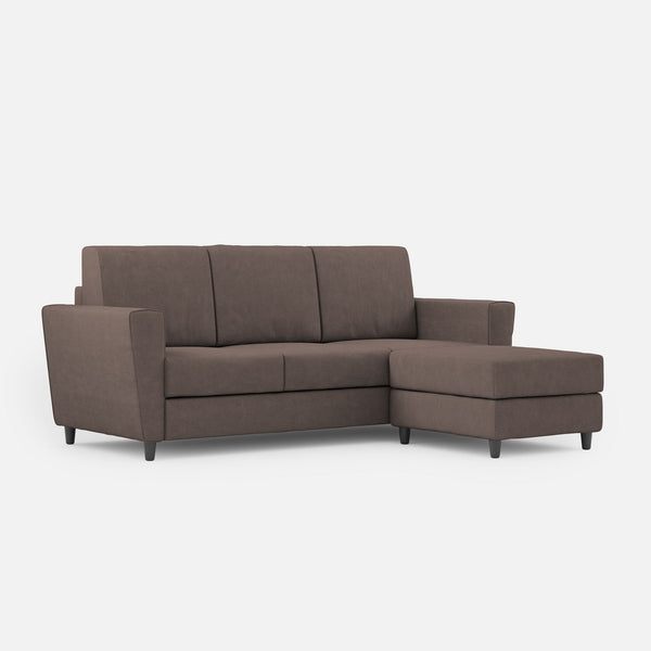 online Divano 3 Posti con Pouf 212x155x85 cm Yasel in Tessuto Talpa