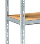 Scaffale in Metallo ad Incastro 4 Ripiani in Legno 120x50xh180 cm Pokerino Zincato