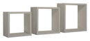 Set 3 Mensole da Parete Cubo in Fibra di Legno Incubo Marrone Talpa