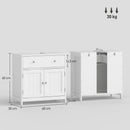 Mobiletto Sottolavabo Salvaspazio 60x30x60 cm con Cassetto e Armadietto in MDF Bianco      