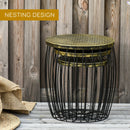 Set 3 Portapiante da Giardino in Metallo Nero e Bronzo