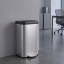 Pattumiera Rettangolare a Pedale 50 L 40,4x38x58,6 cm con Chiusura Ammortizzata e Scomparto per Deodorante in Acciaio Inox Argento      