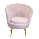 Poltrona Imbottita 73x72xh49/77 cm in Tessuto Velluto Tulipan Rosa