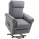 Poltrona Alzapersona Elettrica Massaggiante 86x95x106 cm in Tessuto Grigio