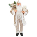 Pupazzo Babbo Natale H110 cm con Luci e Suoni Champagne