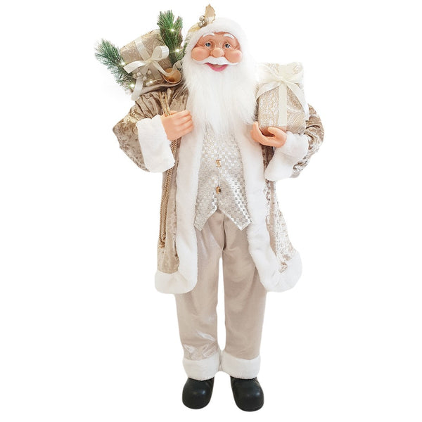 prezzo Weihnachtsmann-Marionette H110 cm mit Champagner-Lichtern und Geräuschen