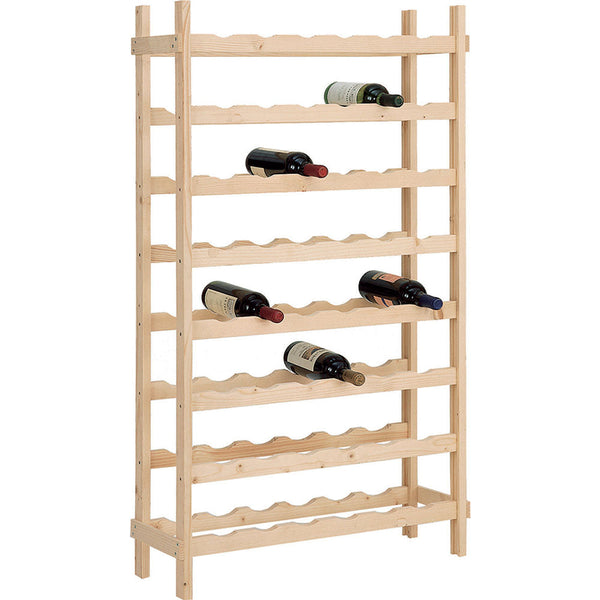 prezzo Weinregal Flaschenhalter 45 Weinflaschen aus rohem Tannenholz 72x25x100cm Fumer