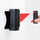 Tendinastro da Parete 3 m con Clip di Chiusura Nastro Bianco/Rosso
