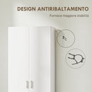 Credenza Mobile Alto Cucina  Multiuso 60x31.5x165 cm in Legno Bianco 