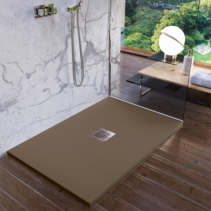 Piatto Doccia in Pietra Bonussi Ardesia Stone Central Marrone Varie Misure