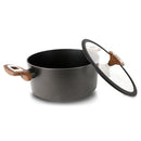 Casseruola Ø 24cm Antiaderente Induzione Silex Elegance Wood Nero
