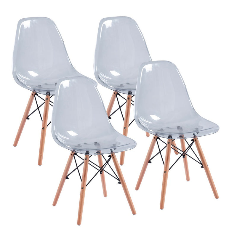 Set 4 Sedie 45,5x53,5x81,2 cm in Polipropilene Betty  Grigio