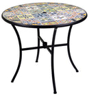 Set da Giardino Tavolo e 4 Sedie in Metallo con Mosaico Trapani Nero