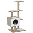 Albero Tiragraffi per Gatti 60x48x122 cm in MDF e Corda di Juta Grigio Chiaro