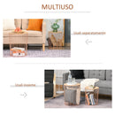 Set 2 Tavolini Contenitori Ripiano Rimovibile in Metallo e MDF Oro Rosa e Legno