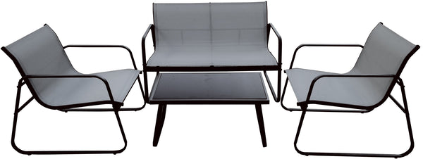 Set Salotto da Giardino Divano 2 Poltrone e Tavolino in Alluminio e Textilene Grigio e Antracite prezzo