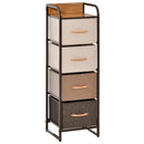 Cassettiera 4 Cassetti Pieghevoli 31x29x99 cm in Tessuto e Struttura in Legno e Metallo Multicolore      